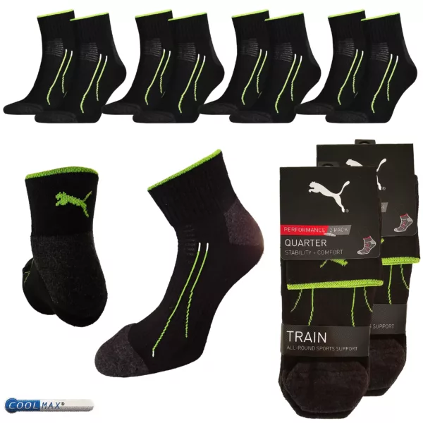 PUMA Performance COOLMAX Quarter Socken Schwarz 2 x 2er-Pack