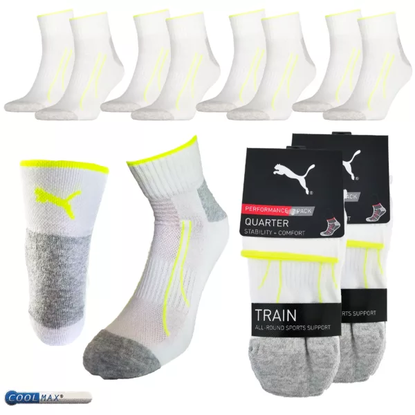 PUMA Performance COOLMAX Quarter Socken Weiß 2 x 2er-Pack